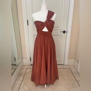 A.L.C one shoulder cut out dress rust/orange color